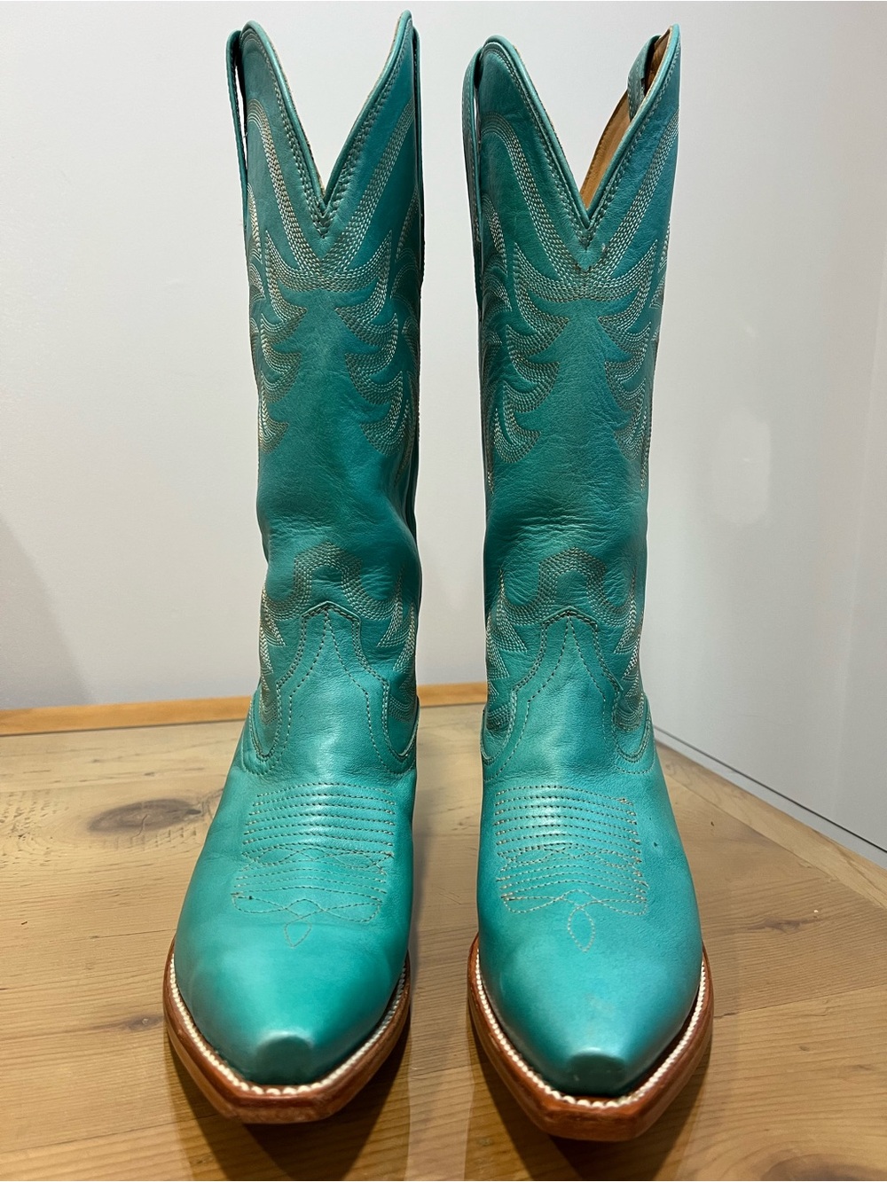 Tecovas Annie Lagoon Leather Cowboy Boots